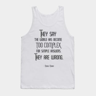 Simple Answers Ronald Reagan Quote Light Tank Top